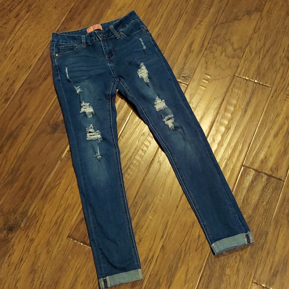 Wax Jean Butt I Love You Enhancing Skinny Distressed Jeans 3 26